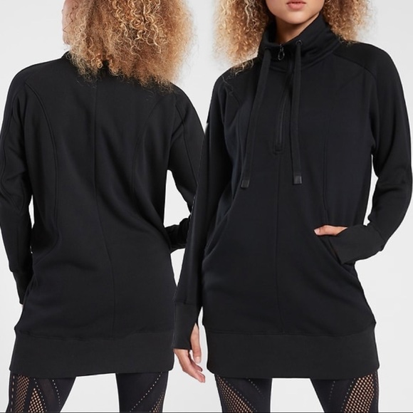 Athleta Sweaters - NWT Athleta Cozy Karma 1/4 Zip Dress-Black